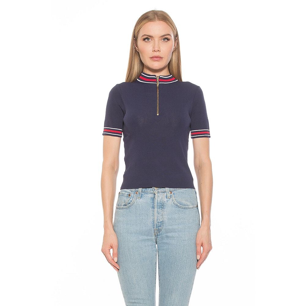 Женский вязаный топ ALEXIA ADMOR Phoebe с короткими рукавами и воротником-стойкой на молнии 1/4, темно-синий
Женский вязаный топ ALEXIA ADMOR Phoebe с короткими рукавами и воротником-стойкой на молнии 1/4, темно-синий