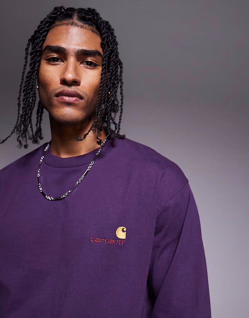 Футболка Carhartt WIP с длинными рукавами и американским шрифтом фиолетового цвета
Футболка Carhartt WIP с длинными рукавами и американским шрифтом фиолетового цвета