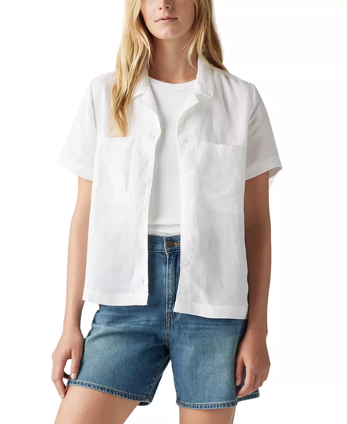 Женская хлопковая рубашка с коротким рукавом Sonny в стиле кэмп Levi's, белый
Женская хлопковая рубашка с коротким рукавом Sonny в стиле кэмп Levi's, белый