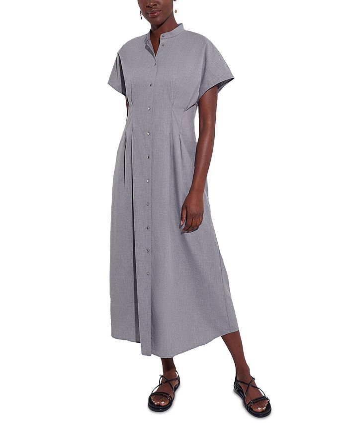 Платье миди с отложным воротником и застежкой на пуговицы Misook, черный
Платье миди с отложным воротником и застежкой на пуговицы Misook, черный