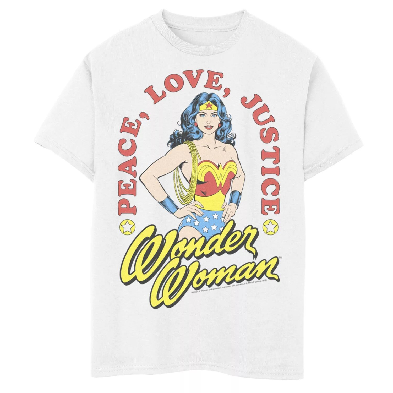 Футболка с плакатом «Мир, любовь и справедливость» для мальчиков 8–20 лет DC Comics «Чудо-женщина» Licensed Character
Футболка с плакатом «Мир, любовь и справедливость» для мальчиков 8–20 лет DC Comics «Чудо-женщина» Licensed Character