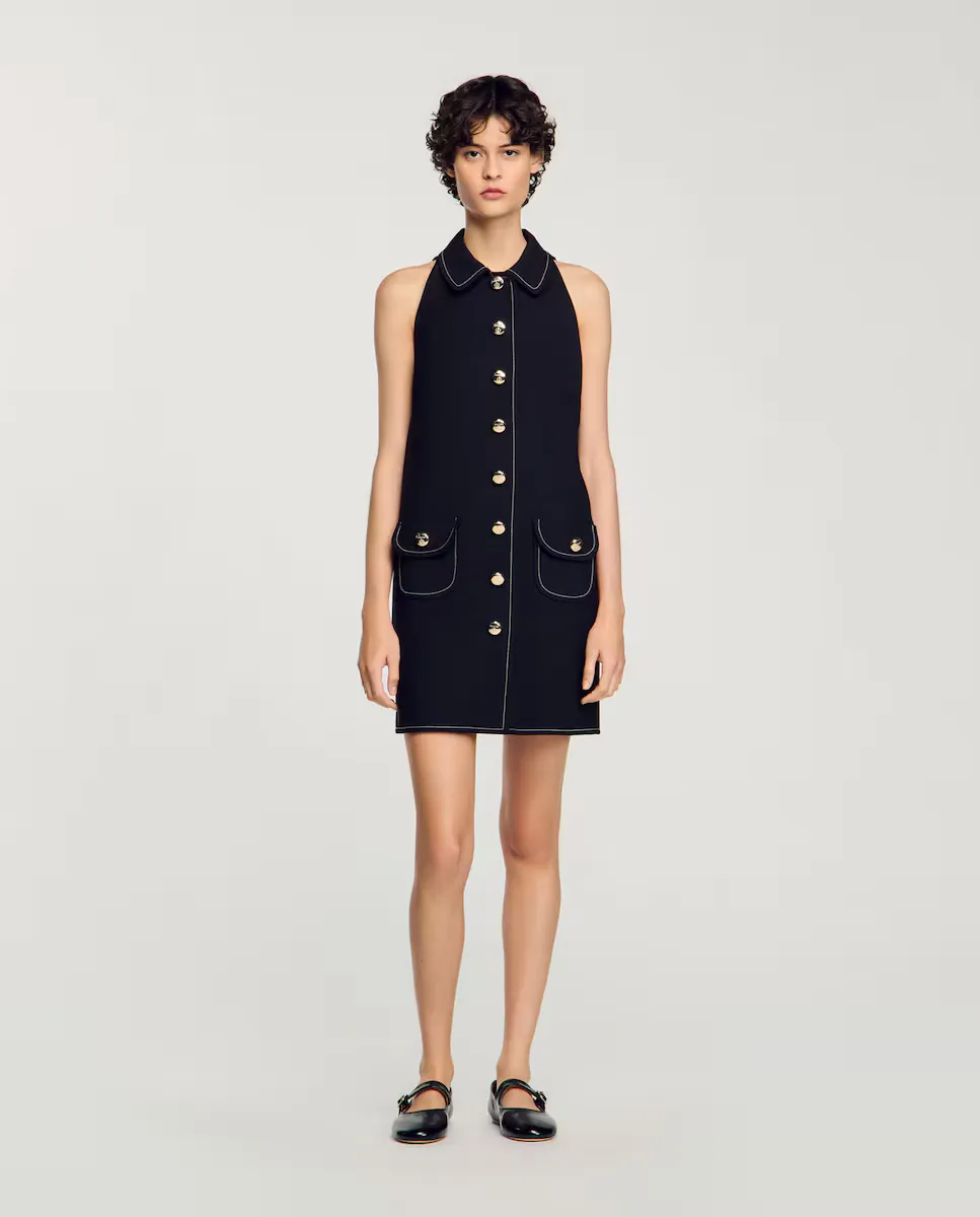 Короткое платье с воротником "бэби" Sandro, черный
Короткое платье с воротником "бэби" Sandro, черный