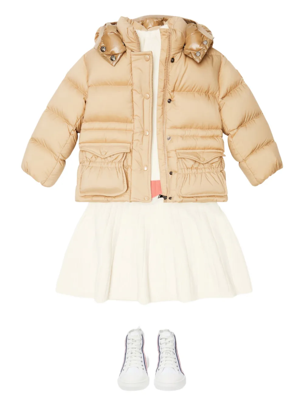 Стеганое пальто с капюшоном Moncler Enfant, нейтральный
Стеганое пальто с капюшоном Moncler Enfant, нейтральный