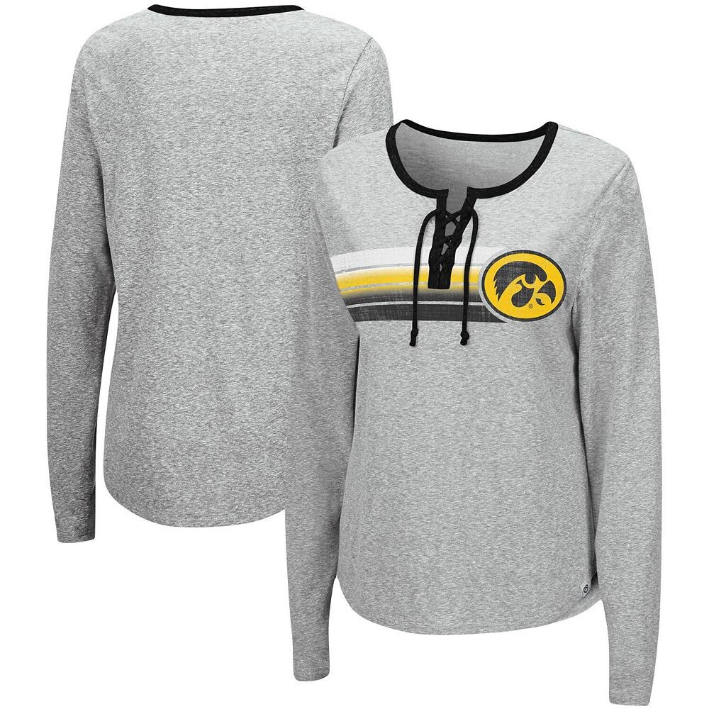 Женская серая футболка с длинными рукавами и шнуровкой Iowa Hawkeyes Sundial Tri-Blend Colosseum Heathered, цвет Iwa Grey
Женская серая футболка с длинными рукавами и шнуровкой Iowa Hawkeyes Sundial Tri-Blend Colosseum Heathered, цвет Iwa Grey