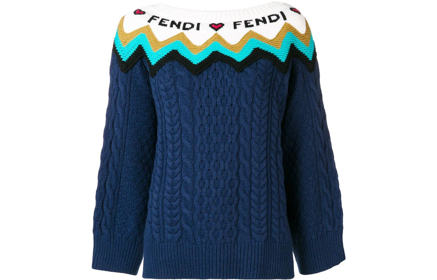 Fendi Кашемировый свитер женский, синий, с вырезом-лодочкой, средней толщины
Fendi Кашемировый свитер женский, синий, с вырезом-лодочкой, средней толщины