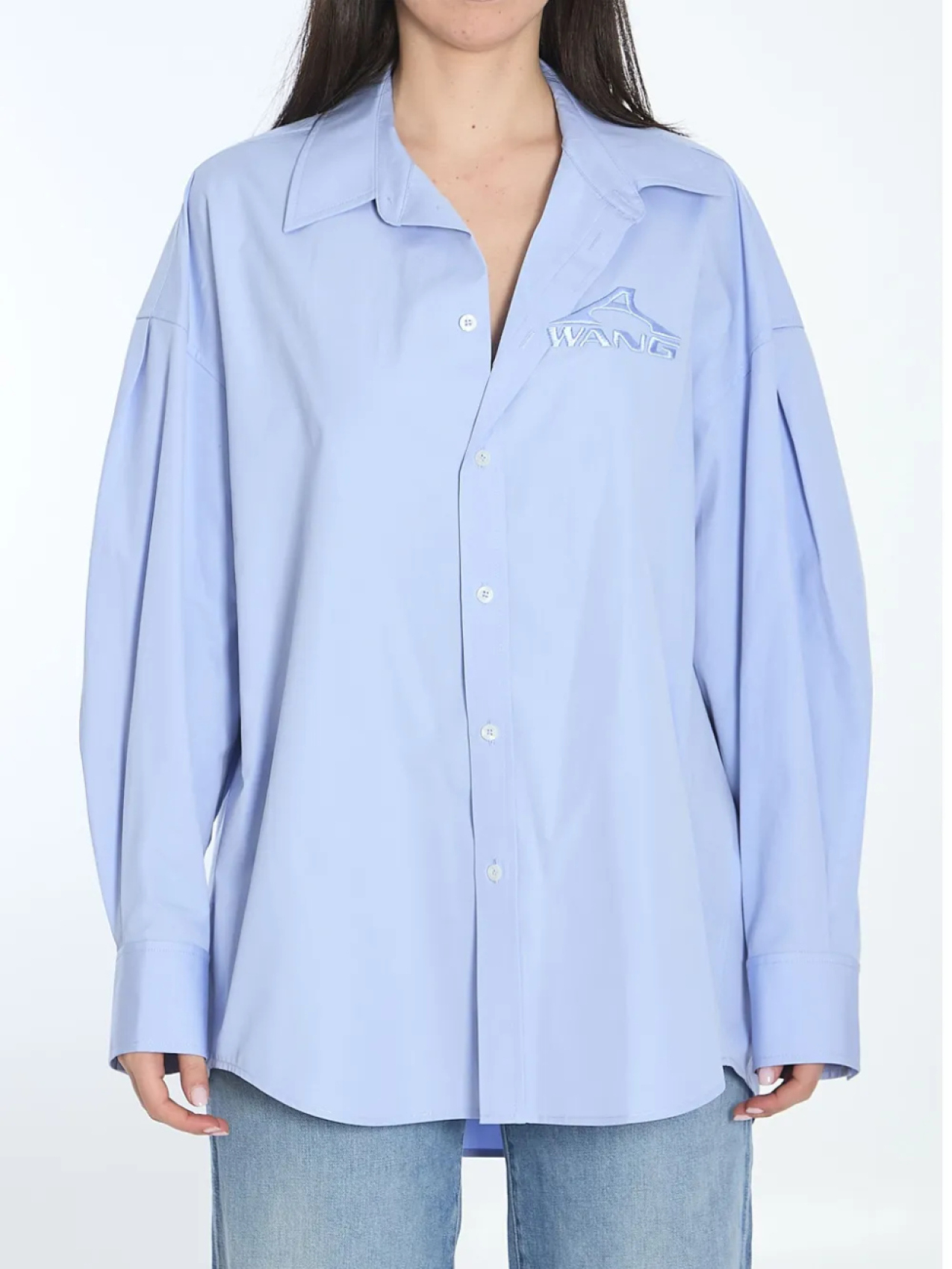 Рубашка оверсайз от Alexander Wang, синий
Рубашка оверсайз от Alexander Wang, синий