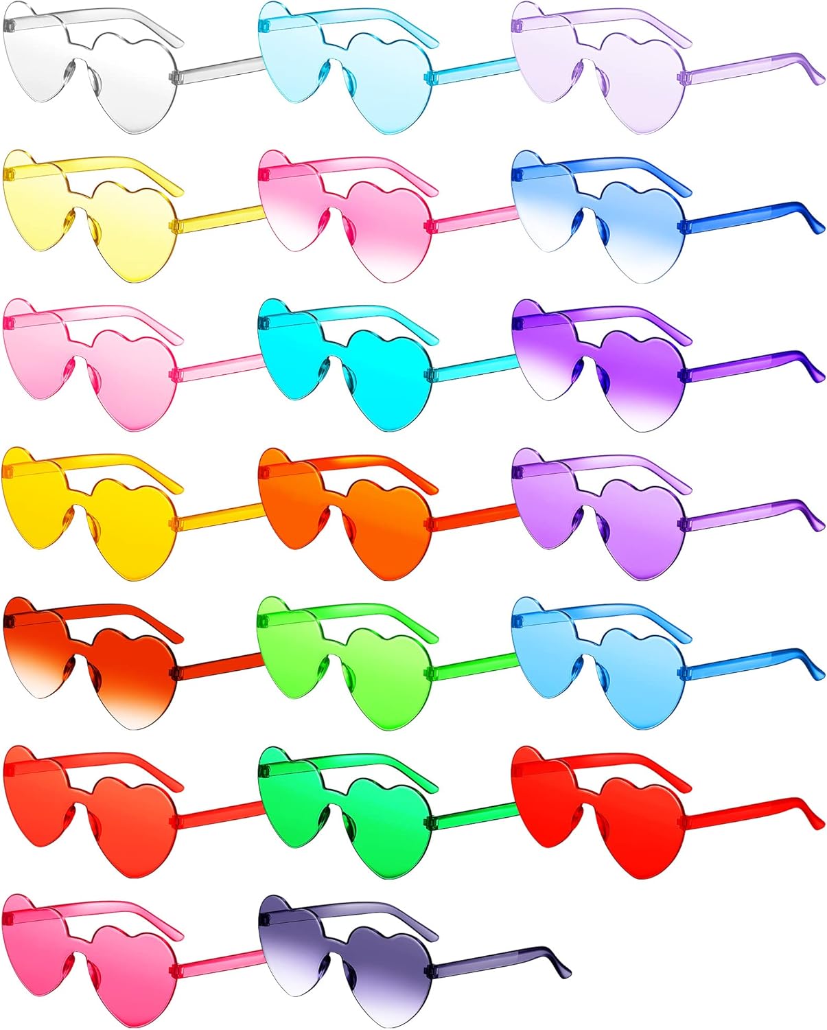 CHENGU 20 пар солнцезащитных очков в форме сердца. Подарок, очки в форме сердца, девичник, День святого Валентина, без оправы, яркие, милые, аксессуары для женщин, сувениры для вечеринки, Mixed Colors
CHENGU 20 пар солнцезащитных очков в форме сердца. Подарок, очки в форме сердца, девичник, День святого Валентина, без оправы, яркие, милые, аксессуары для женщин, сувениры для вечеринки, Mixed Colors