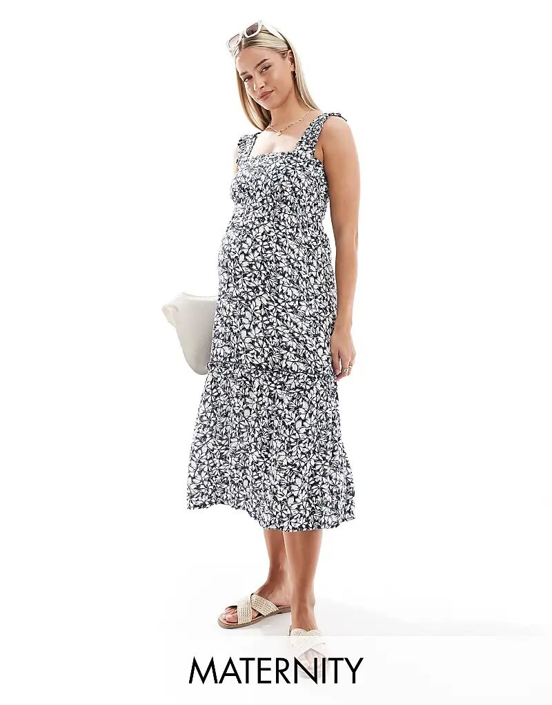 Платье-комбинация миди Vero Moda Maternity с присборенным верхом, темно-синего цвета с цветочным принтом
Платье-комбинация миди Vero Moda Maternity с присборенным верхом, темно-синего цвета с цветочным принтом