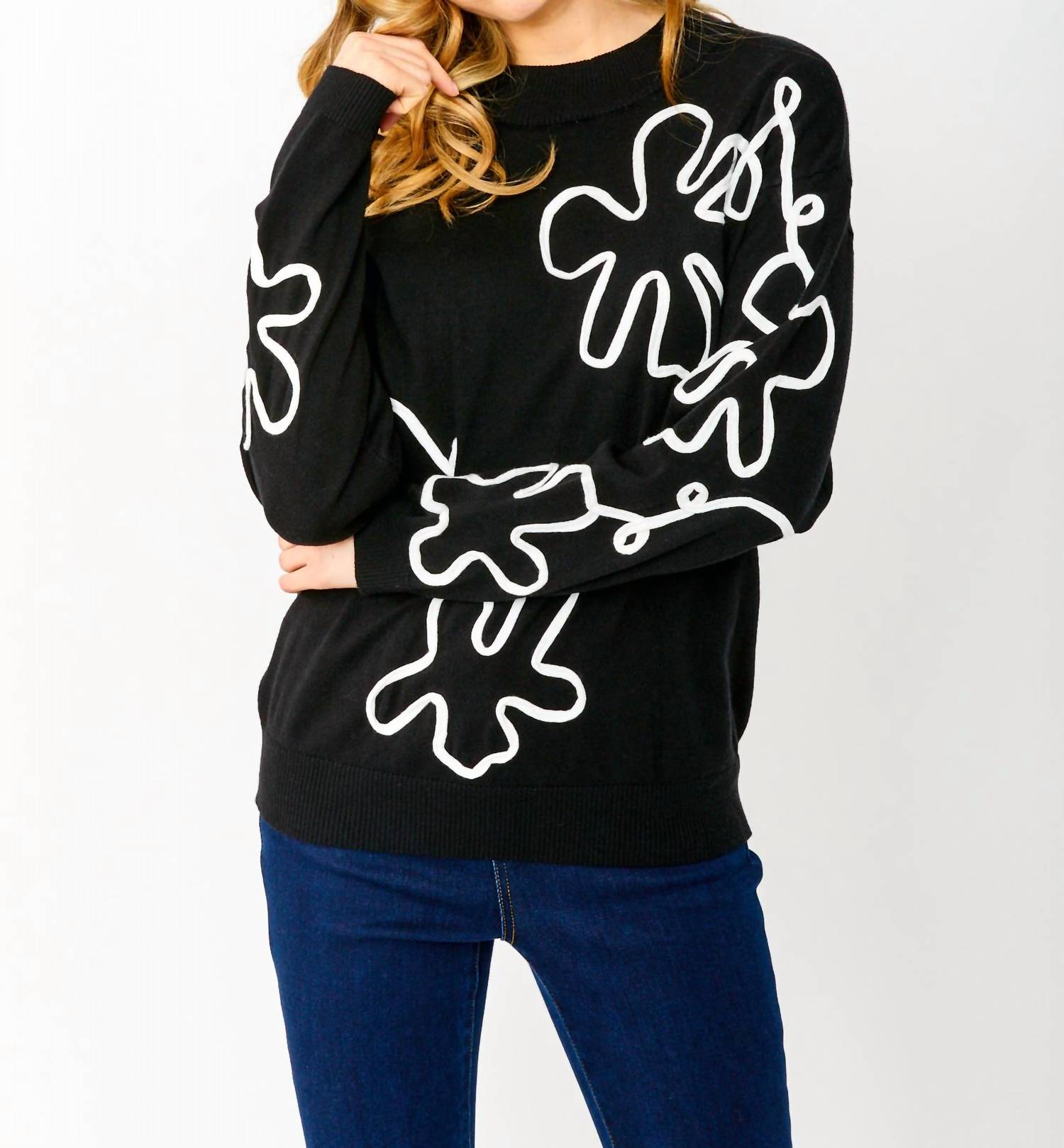 Абстрактный вязаный свитер в черно-белом цвете Frank Lyman
Абстрактный вязаный свитер в черно-белом цвете Frank Lyman