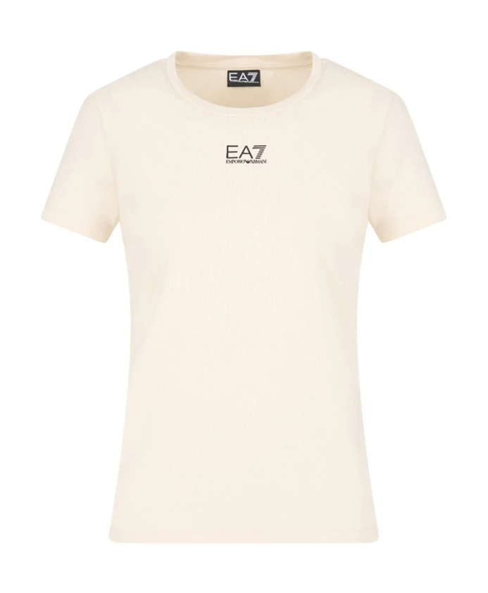 Бежевая хлопковая женская футболка Emporio Armani Ea7, бежевый
Бежевая хлопковая женская футболка Emporio Armani Ea7, бежевый