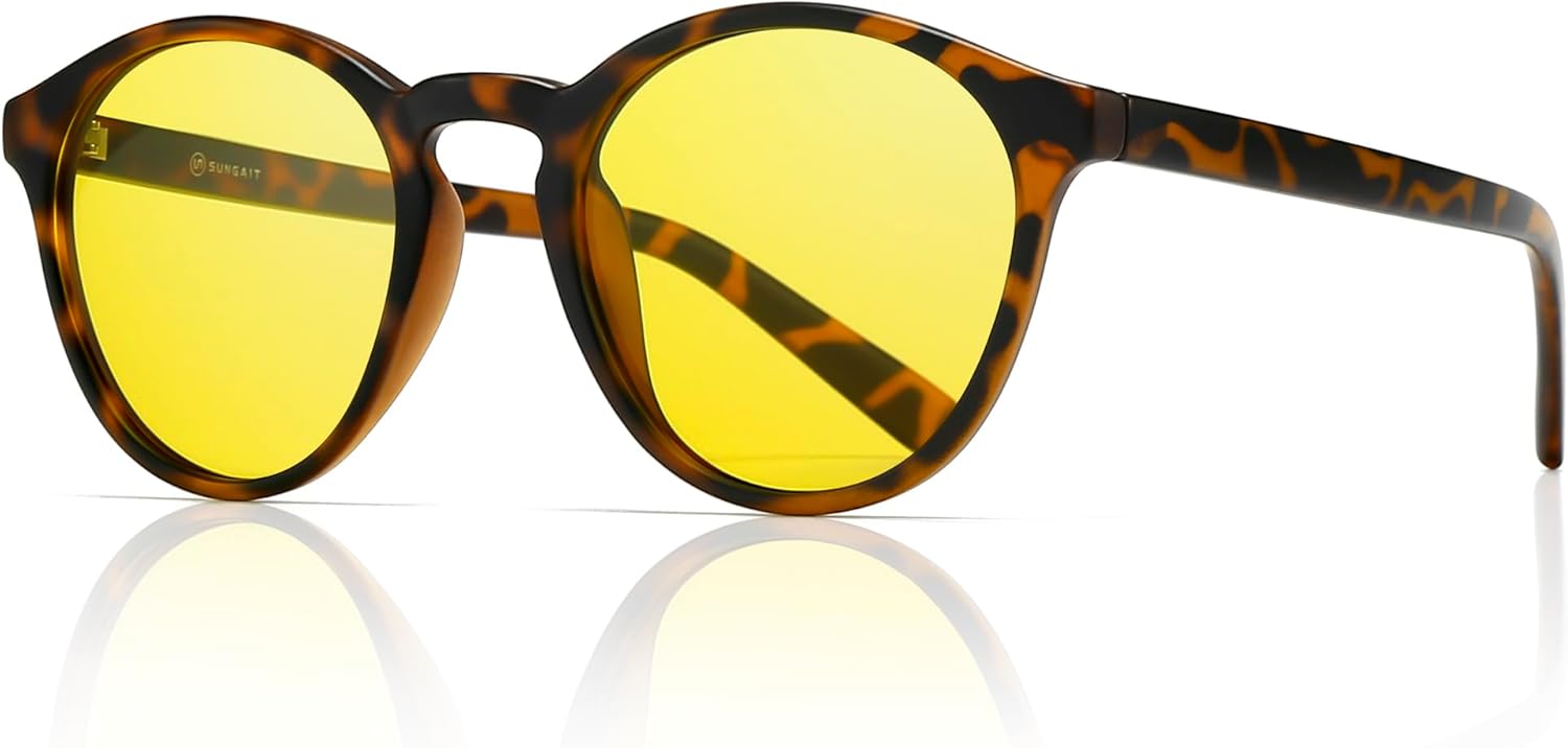 Солнцезащитные очки SUNGAIT Classic Vintage круглые поляризованные для женщин и мужчин, в стиле ретро, с защитой от ультрафиолета UV400, Night Lens/Amber Frame(matte Finish)
Солнцезащитные очки SUNGAIT Classic Vintage круглые поляризованные для женщин и мужчин, в стиле ретро, с защитой от ультрафиолета UV400, Night Lens/Amber Frame(matte Finish)
