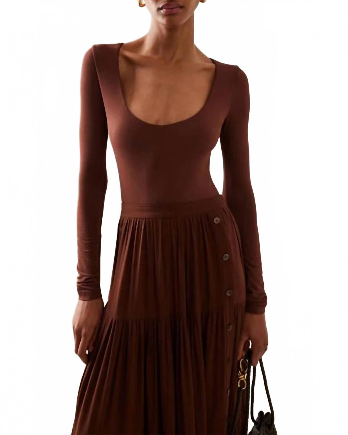 Джемпер-боди U-образного выреза из джерси в цвете мускатный орех Michael Kors, Nutmeg
Джемпер-боди U-образного выреза из джерси в цвете мускатный орех Michael Kors, Nutmeg