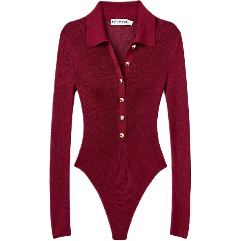 Self portrait Cotton Bodysuit Self-portrait, Burgundy
Self portrait Cotton Bodysuit Self-portrait, Burgundy