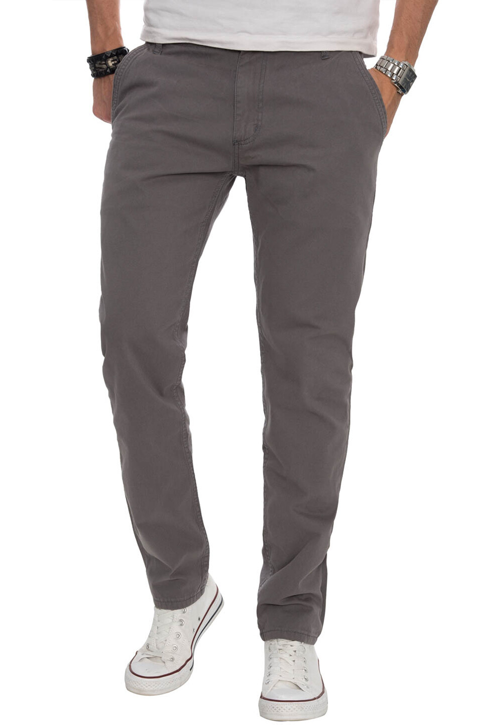 Брюки чинос Alessandro Salvarini Hose ASDaiily, серый 
Брюки чинос Alessandro Salvarini Hose ASDaiily, серый