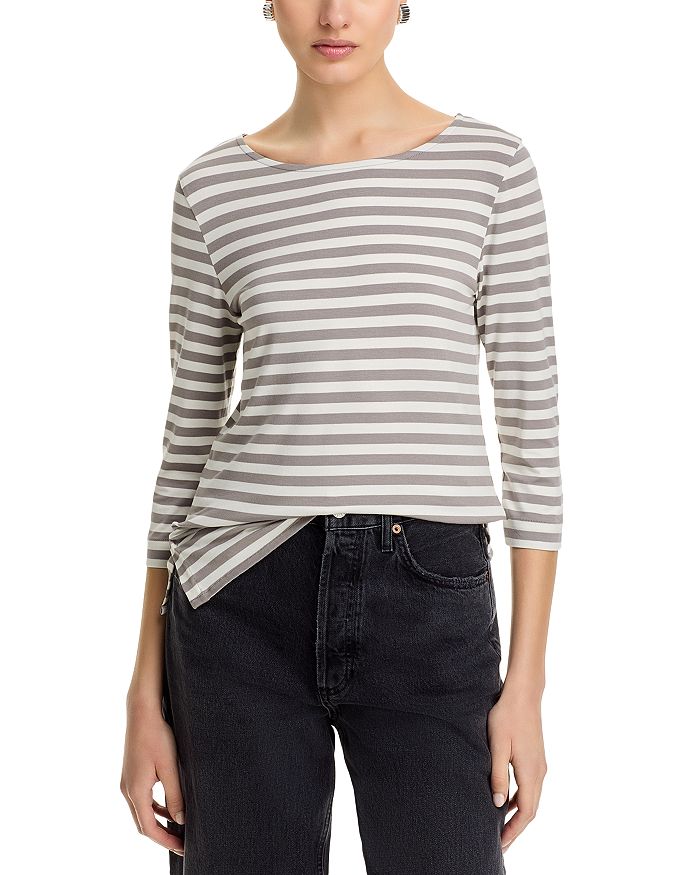 Полосатая футболка с вырезом-лодочкой Majestic Filatures, серый
Полосатая футболка с вырезом-лодочкой Majestic Filatures, серый