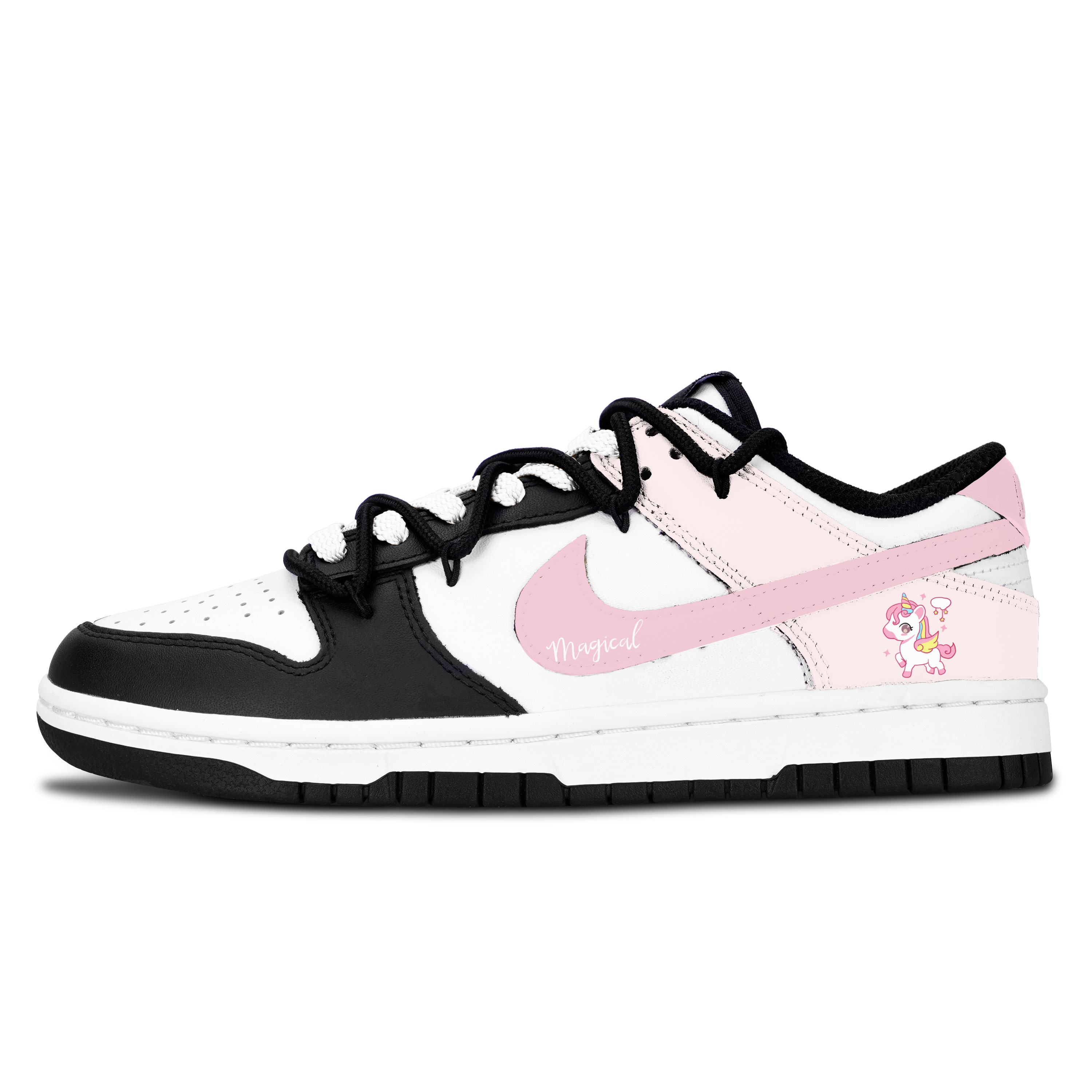 Nike Dunk Black White, Pink Star Horn Leather Slip Resistant Abrasion Resistant Low top Skateboard Shoes Pink Unisex
Nike Dunk Black White, Pink Star Horn Leather Slip Resistant Abrasion Resistant Low top Skateboard Shoes Pink Unisex