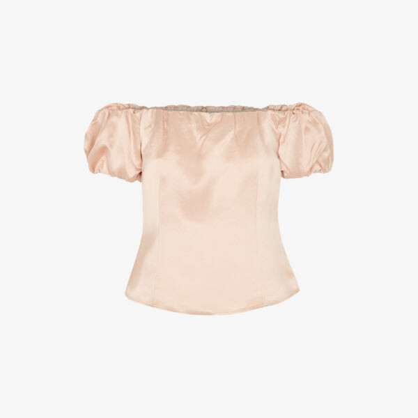 Топ Julia bardot из атласа с оборками на рукавах Whistles, бежевый
Топ Julia bardot из атласа с оборками на рукавах Whistles, бежевый