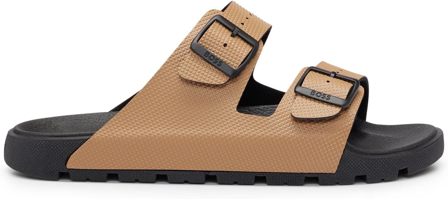 Мужские сандалии BOSS с двумя ремешками и структурированной подошвой из резины, светло-бежевый
Мужские сандалии BOSS с двумя ремешками и структурированной подошвой из резины, светло-бежевый