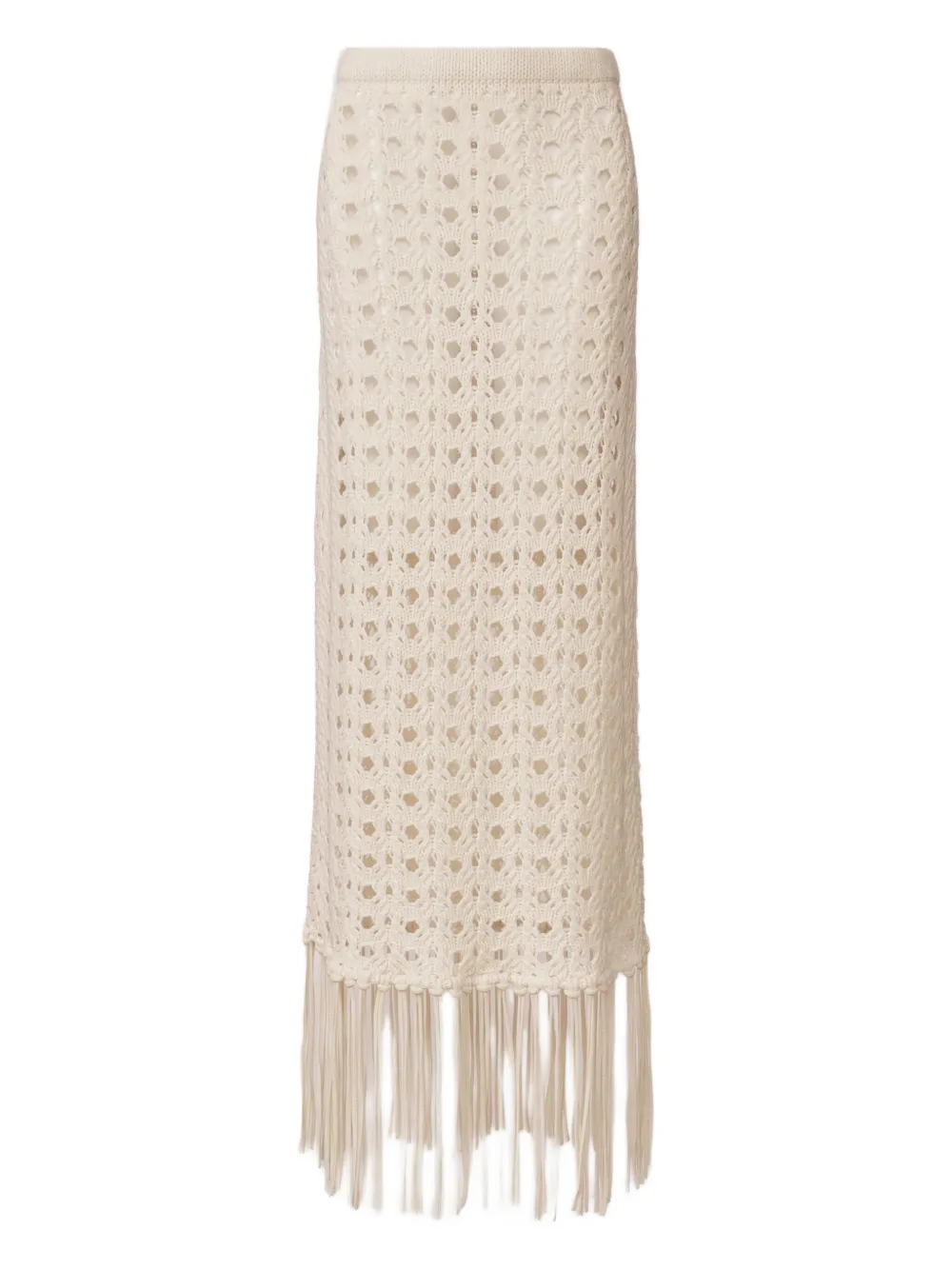 Длинная юбка с бахромой из ажурной вязки Fabiana Filippi, белый
Длинная юбка с бахромой из ажурной вязки Fabiana Filippi, белый
