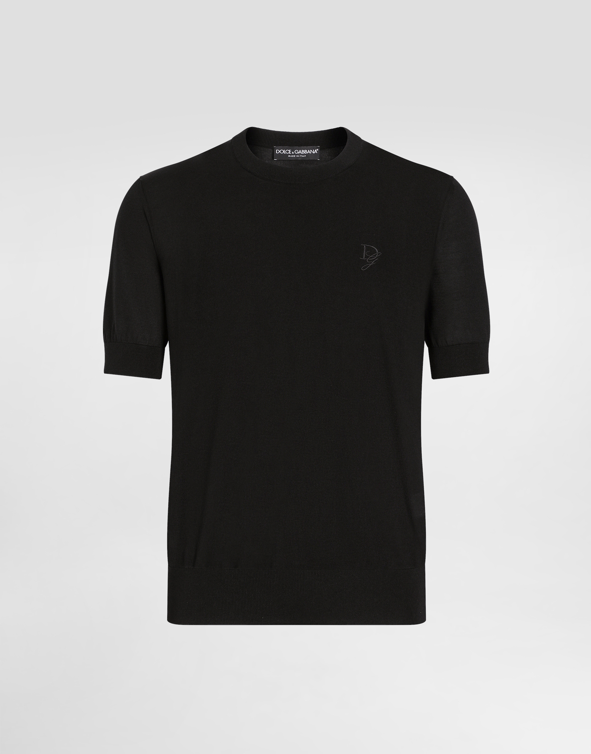 Шелковый свитер с круглым вырезом и вышивкой dg Dolce & Gabbana, черный
Шелковый свитер с круглым вырезом и вышивкой dg Dolce & Gabbana, черный