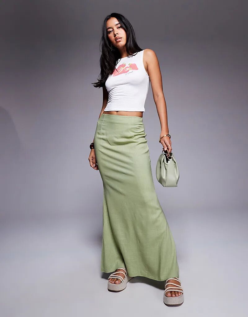 Юбка макси Princess Polly Sophia из льняной смеси в цвете шалфейно-зеленый
Юбка макси Princess Polly Sophia из льняной смеси в цвете шалфейно-зеленый