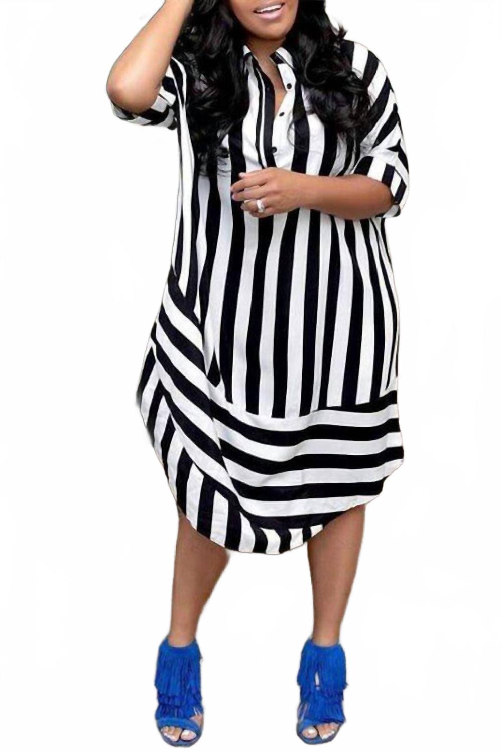 Зельда Полосатая рубашка Миди платье в черно-белом цвете Fashion Nova
Зельда Полосатая рубашка Миди платье в черно-белом цвете Fashion Nova