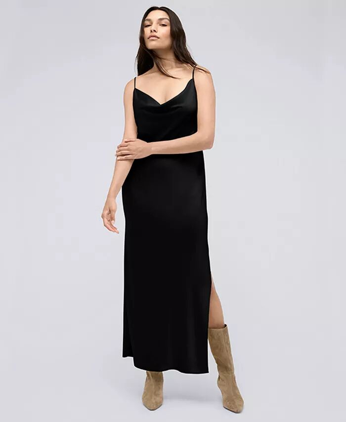 Женское атласное платье-комбинация макси с воротником-хомут Kenneth Cole, черный
Женское атласное платье-комбинация макси с воротником-хомут Kenneth Cole, черный