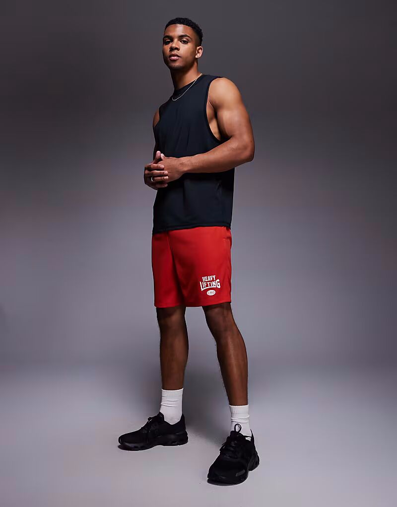 4505 Тяжелоатлетические сетчатые шорты с графическим принтом красного цвета
4505 Тяжелоатлетические сетчатые шорты с графическим принтом красного цвета