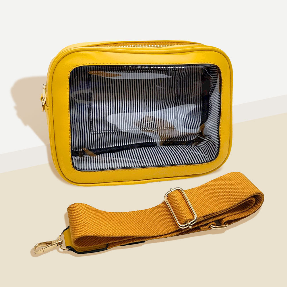 Прозрачная сумка через плечо с заостренным передом из искусственной кожи FASHNZFAB, желтый 
Прозрачная сумка через плечо с заостренным передом из искусственной кожи FASHNZFAB, желтый