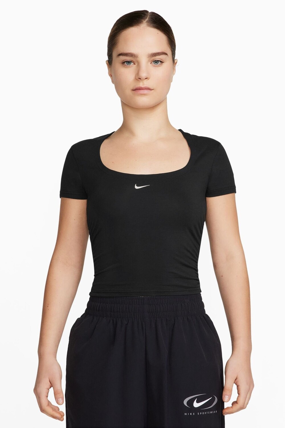Топ с квадратным вырезом и короткими рукавами Nike, черный
Топ с квадратным вырезом и короткими рукавами Nike, черный