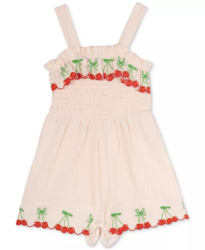 Комбинезон для девочек из хлопка с вышивкой вишен Rare Editions, розовый
Комбинезон для девочек из хлопка с вышивкой вишен Rare Editions, розовый