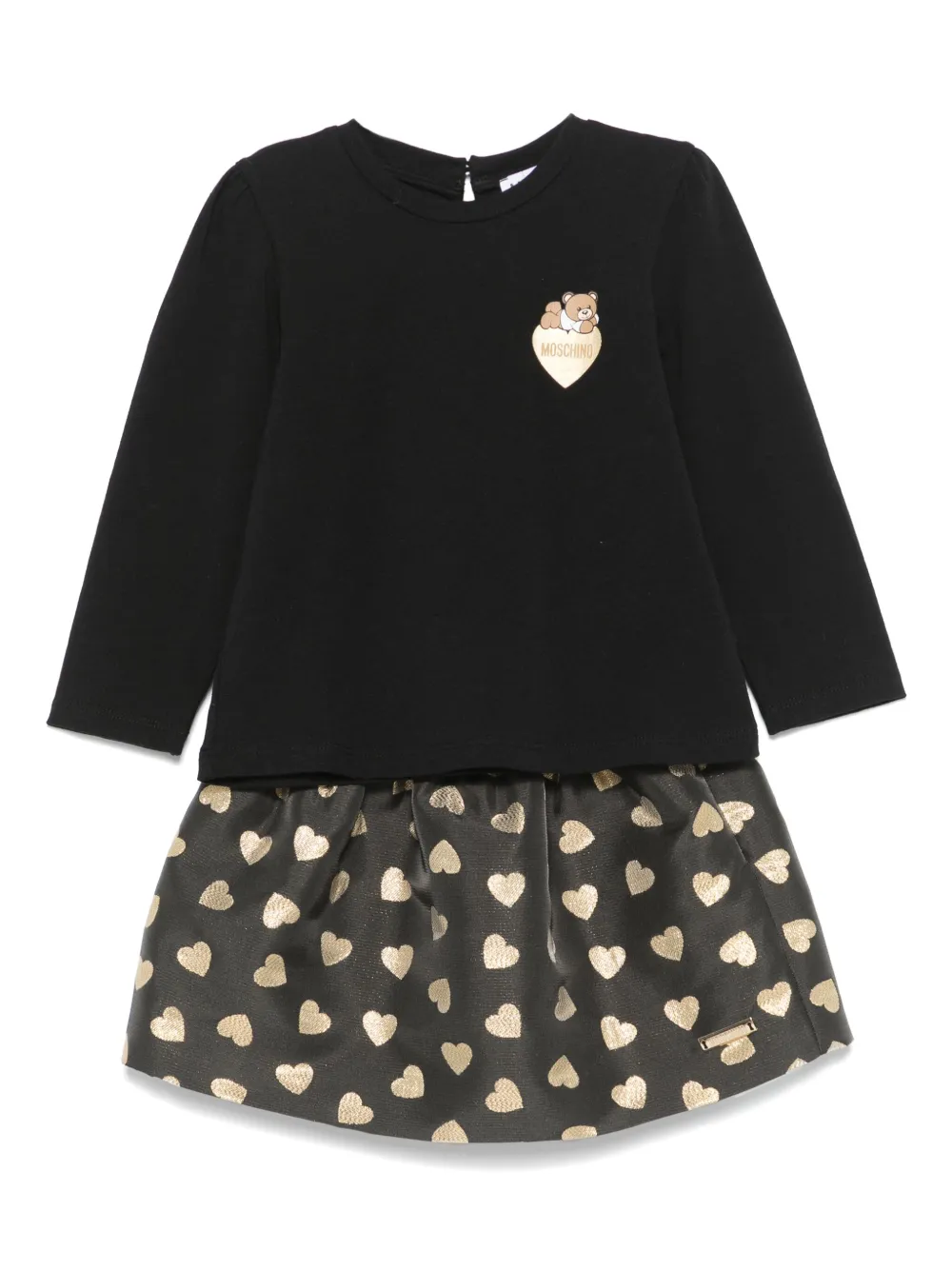 Комплект из футболки и юбки с вышивкой Moschino Kids, черный
Комплект из футболки и юбки с вышивкой Moschino Kids, черный