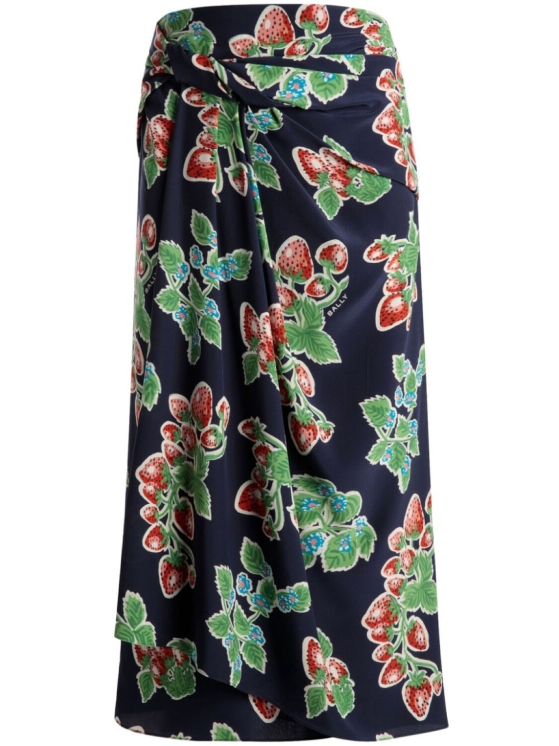 Bally шелковая юбка миди с принтом, синий 
Bally шелковая юбка миди с принтом, синий