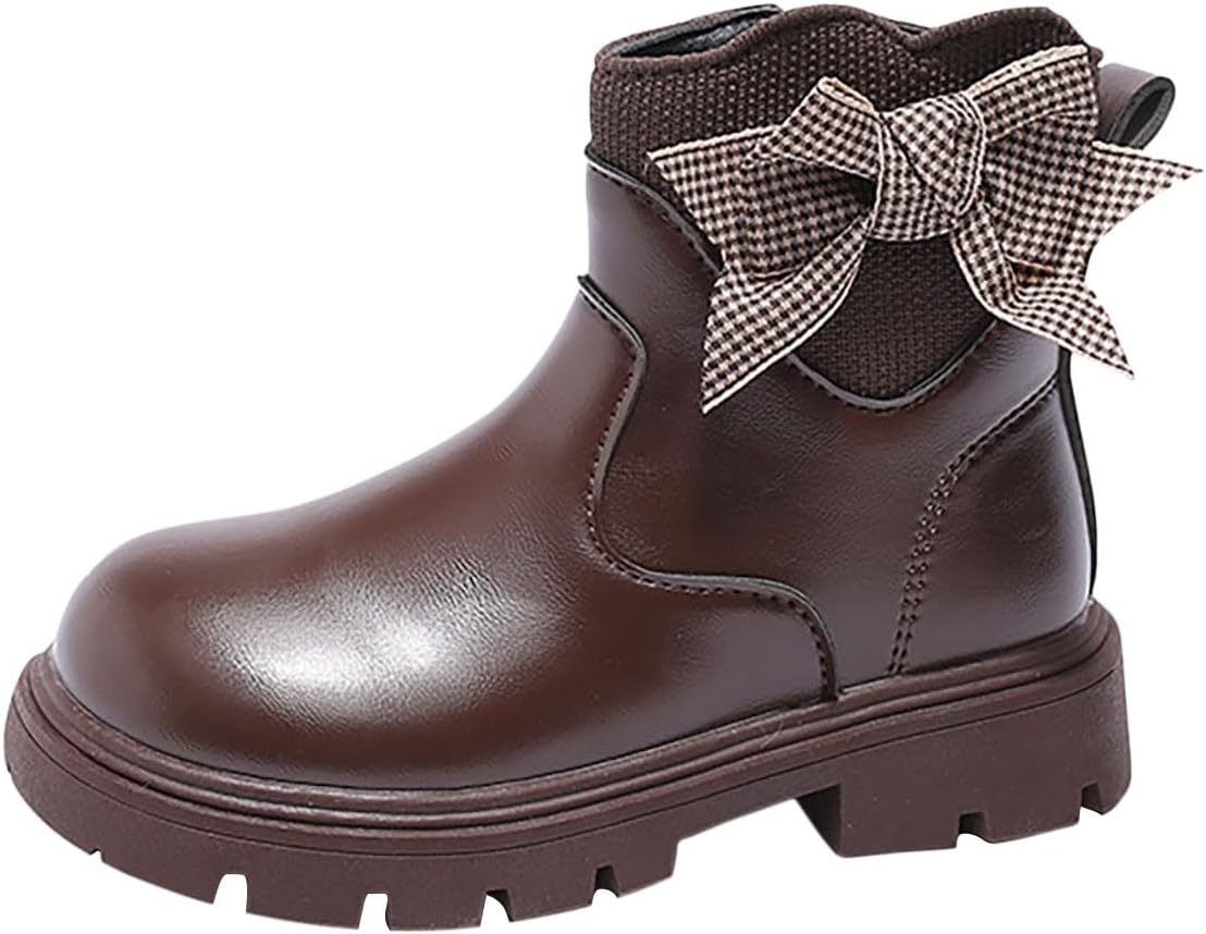 Детские ботильоны для девочек с бантиками, кожзаменитель, боковая молния, подошва с протектором, короткие ботинки, 4-11 лет Zzalalana, Brown
Детские ботильоны для девочек с бантиками, кожзаменитель, боковая молния, подошва с протектором, короткие ботинки, 4-11 лет Zzalalana, Brown