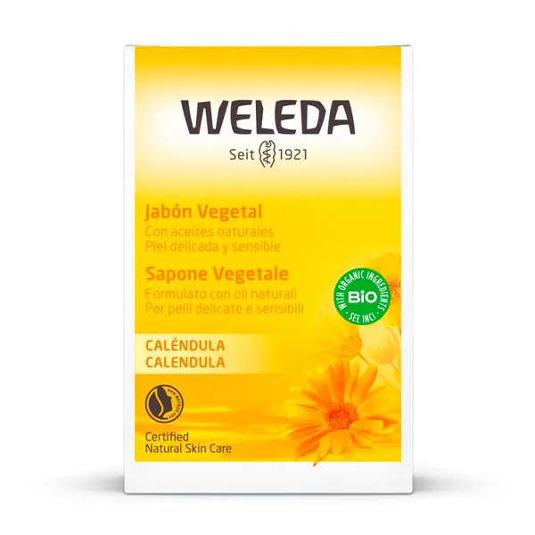 Бережное очищение для чувствительной кожи Jabón Vegetal De Caléndula Weleda, 100 ml
Бережное очищение для чувствительной кожи Jabón Vegetal De Caléndula Weleda, 100 ml
