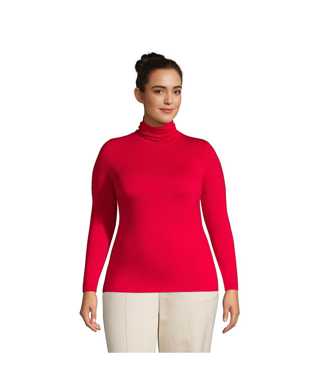 Женская легкая приталенная футболка больших размеров с высоким воротником и длинными рукавами Lands' End
Женская легкая приталенная футболка больших размеров с высоким воротником и длинными рукавами Lands' End