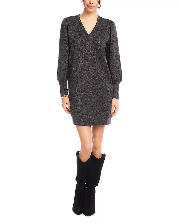 Платье с пышными рукавами и V-образным вырезом Karen Kane, серый
Платье с пышными рукавами и V-образным вырезом Karen Kane, серый