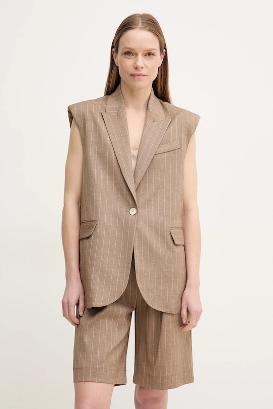 Жилет с добавлением льна VALMY La Petite Française, бежевый 
Жилет с добавлением льна VALMY La Petite Française, бежевый