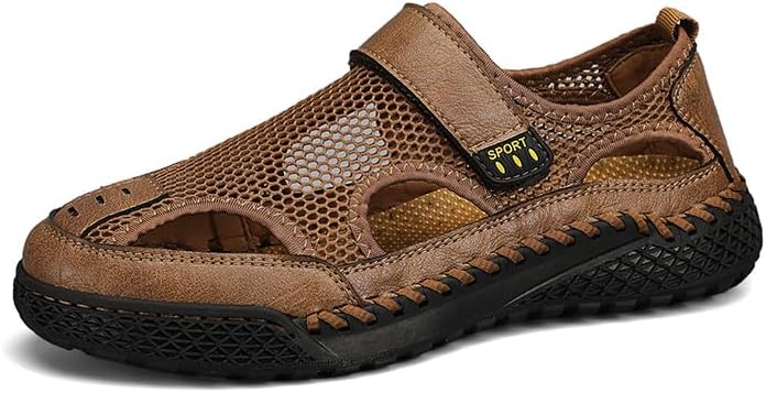 Мужские сандалии для вождения AQIXIDX, походные спортивные пляжные туфли с закрытым носком, дышащие водные сандалии, летние туристические ботинки, коричневый
Мужские сандалии для вождения AQIXIDX, походные спортивные пляжные туфли с закрытым носком, дышащие водные сандалии, летние туристические ботинки, коричневый