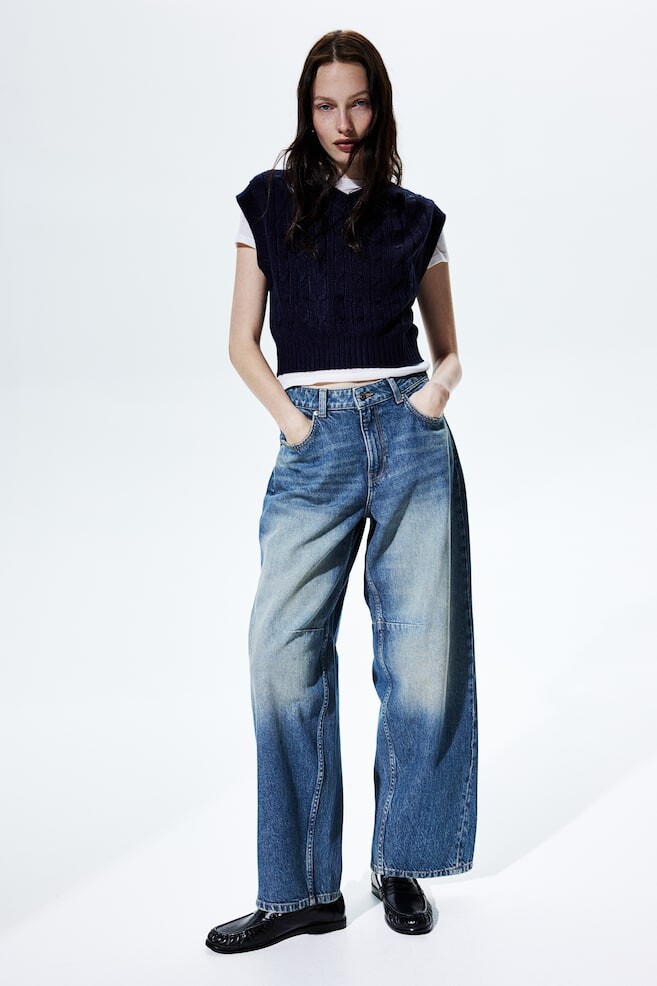 Джинсы barrel классического кроя H&M, синий
Джинсы barrel классического кроя H&M, синий