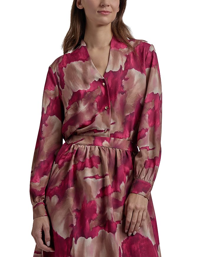 Блузка с акварельным принтом Misook, розовый
Блузка с акварельным принтом Misook, розовый