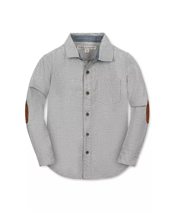 Детская рубашка из органической фланели с длинными рукавами и пуговицами, с налокотниками - для малышей и взрослых. Hope & Henry, серый
Детская рубашка из органической фланели с длинными рукавами и пуговицами, с налокотниками - для малышей и взрослых. Hope & Henry, серый