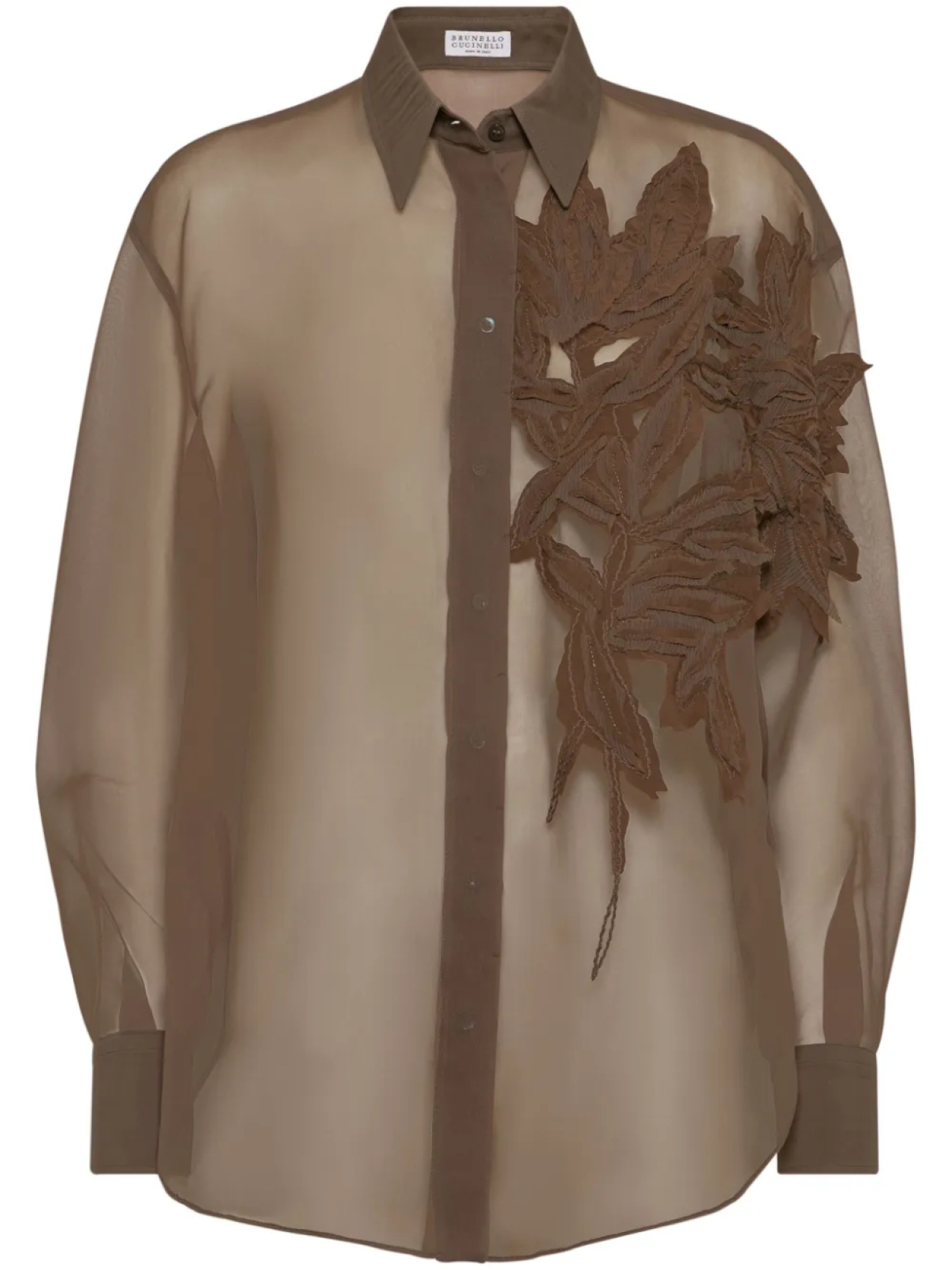 Brunello Cucinelli рубашка с аппликацией, коричневый
Brunello Cucinelli рубашка с аппликацией, коричневый