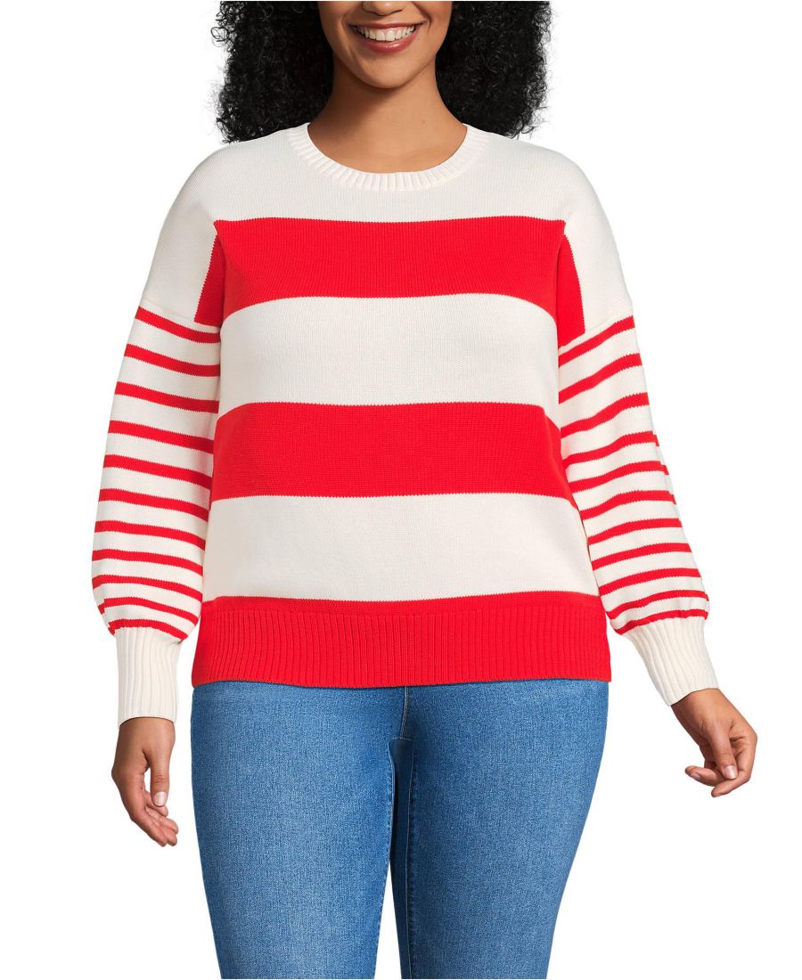 Свитер Drifter Jersey Crewneck больших размеров Lands' End, Coral red/ivory stripes
Свитер Drifter Jersey Crewneck больших размеров Lands' End, Coral red/ivory stripes