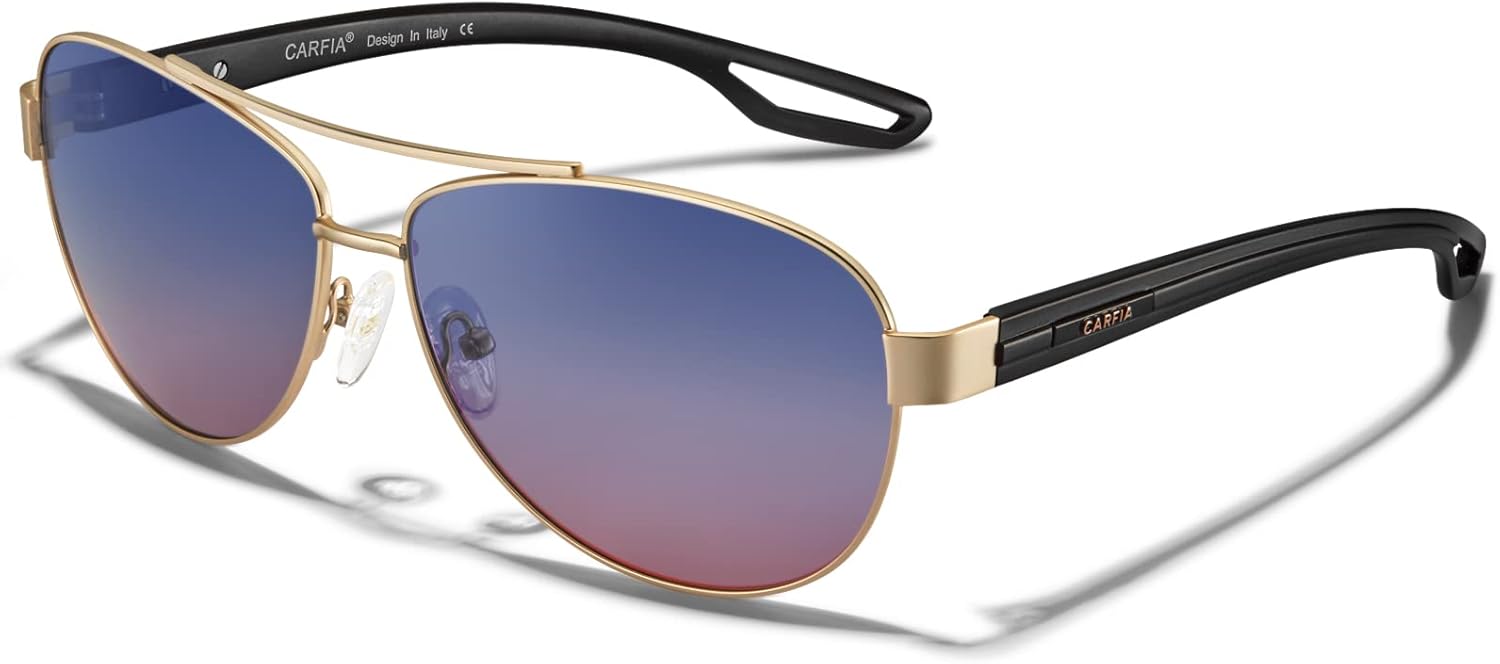 Поляризованные солнцезащитные очки CARFIA для женщин, защита от УФ-излучения, сверхлегкая и удобная металлическая оправа, очки для вождения CA3210, 7. Two Tone Blue Lens
Поляризованные солнцезащитные очки CARFIA для женщин, защита от УФ-излучения, сверхлегкая и удобная металлическая оправа, очки для вождения CA3210, 7. Two Tone Blue Lens
