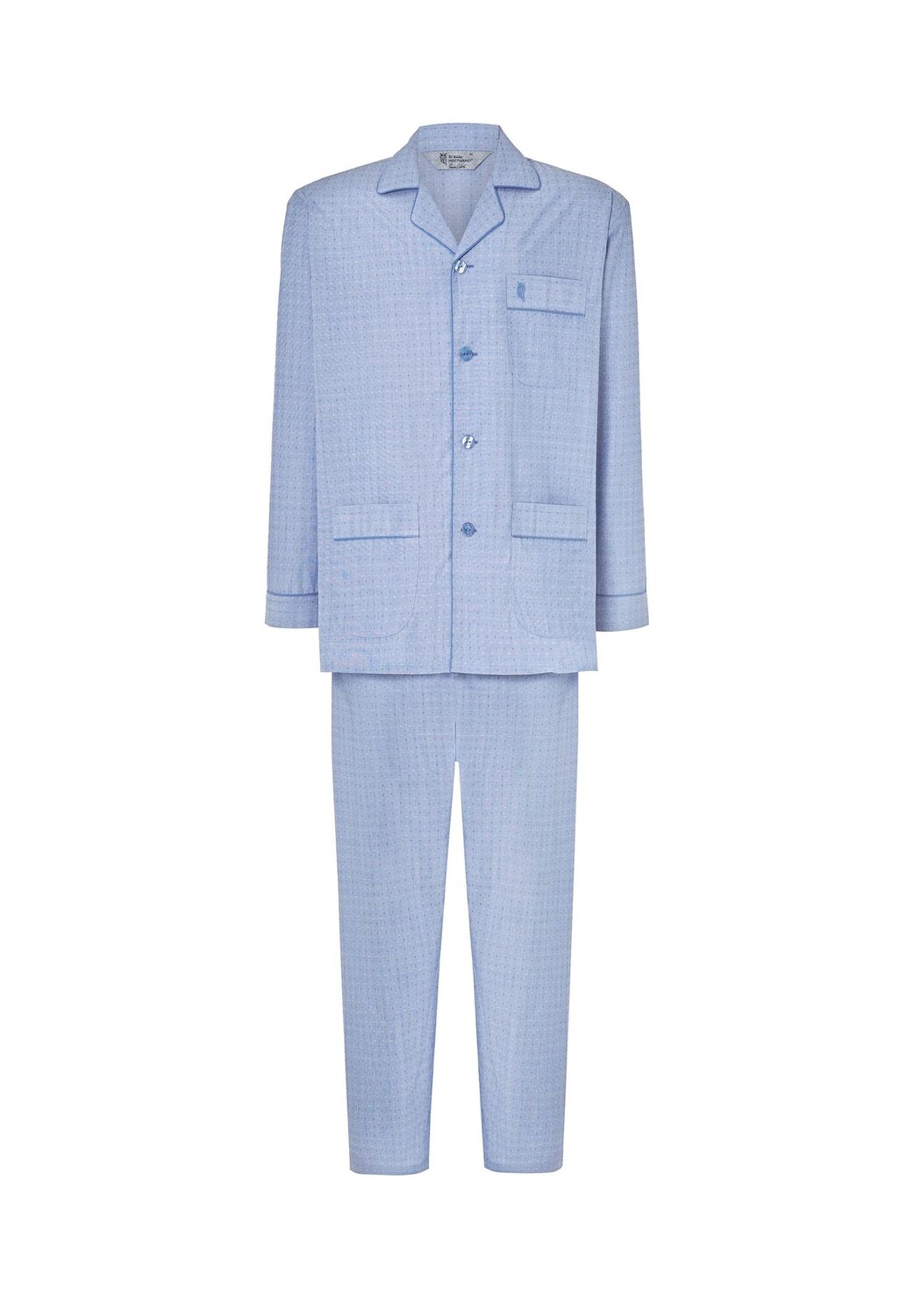 Мужские длинные пижамы премиум-класса с воротником с лацканами, поплин с принтом, синий El Búho NOCTURNO, синий
Мужские длинные пижамы премиум-класса с воротником с лацканами, поплин с принтом, синий El Búho NOCTURNO, синий