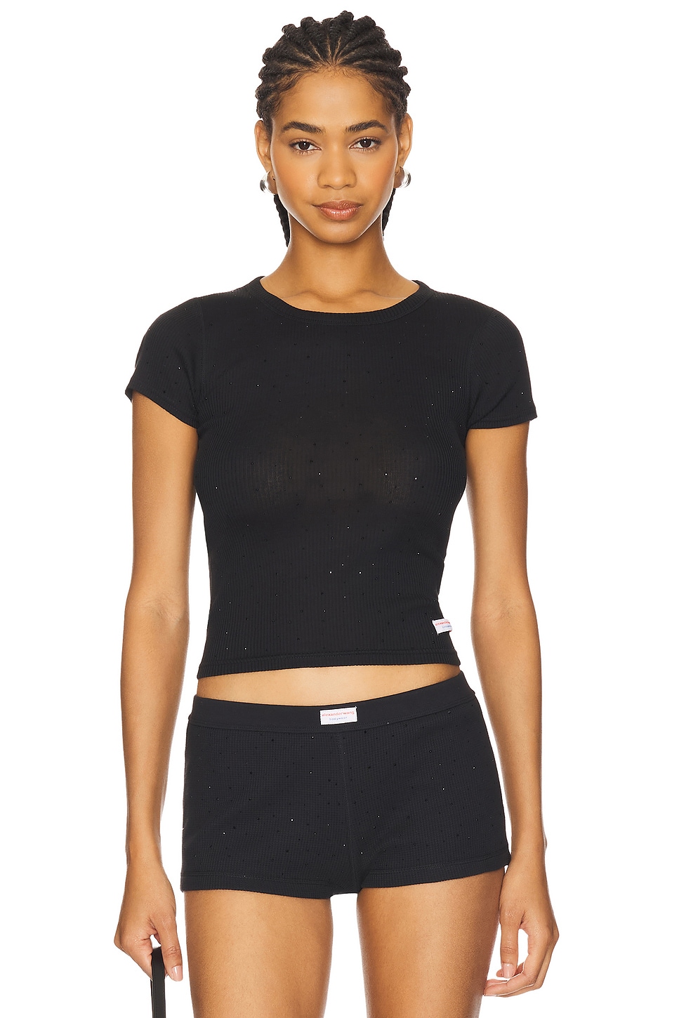 Футболка с коротким рукавом и круглым воротником Hotfix Alexander Wang, black
Футболка с коротким рукавом и круглым воротником Hotfix Alexander Wang, black