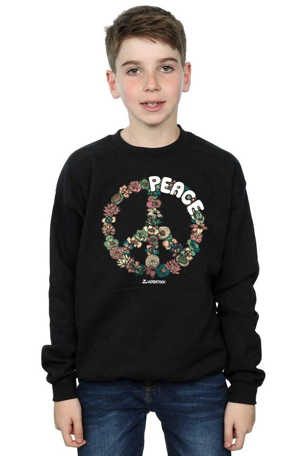Толстовка Peace с цветочным принтом Woodstock, черный
Толстовка Peace с цветочным принтом Woodstock, черный