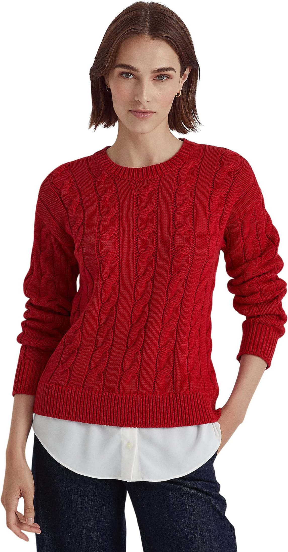 Свитер Lauren Ralph Lauren Layered Cotton-Blend Cable-Knit Sweater, цвет Classic Red
Свитер Lauren Ralph Lauren Layered Cotton-Blend Cable-Knit Sweater, цвет Classic Red