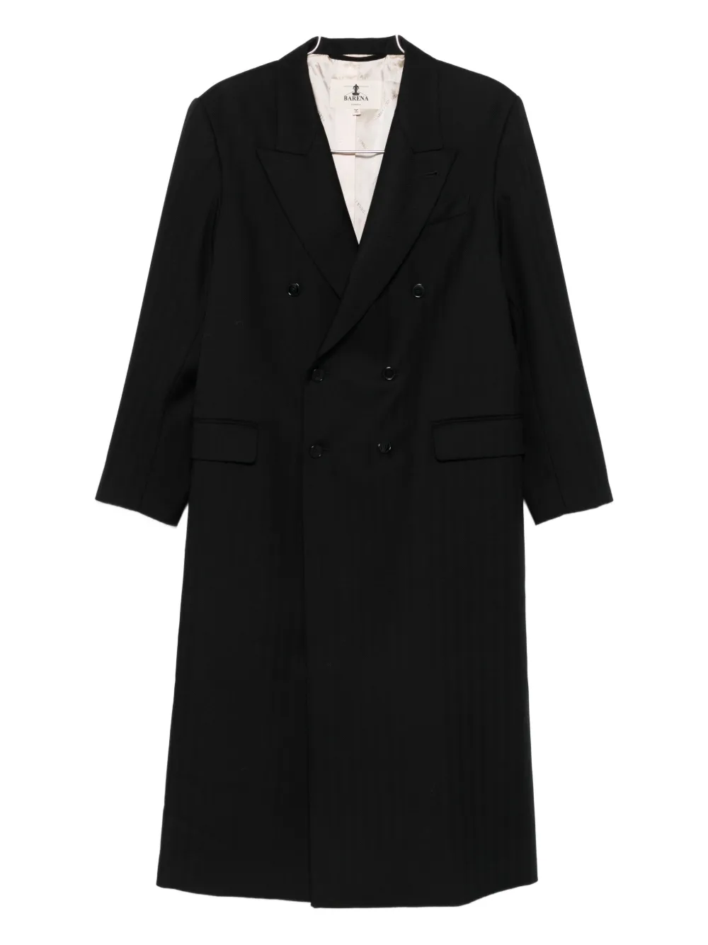 Двубортное пальто в тонкую полоску Barena, черный
Двубортное пальто в тонкую полоску Barena, черный